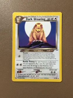 Pokemon Dark Ursaring 21/105 Neo Destiny 60 HP Stage 1 Rare Regular English MP - Image 1