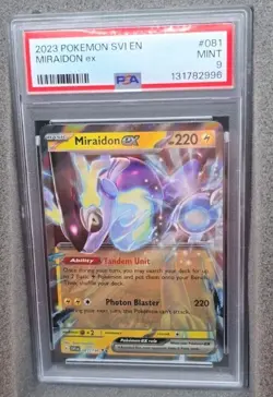 POKEMON CARD MIRAIDON EX 81 SVI EN SCARLET & VIOLET #81 GRADED PSA 9 MINT - Image 2
