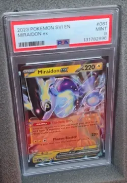 POKEMON CARD MIRAIDON EX 81 SVI EN SCARLET & VIOLET #81 GRADED PSA 9 MINT - Image 3