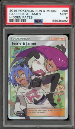 Pokemon Jessie & James Hidden Fates Full Art #68 PSA 9 Mint - Image 1