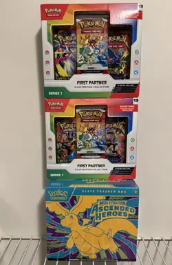 Pokemon Ascended Heroes Elite Trainer Box and First Partner Sealed Lot of 3 - Image 1