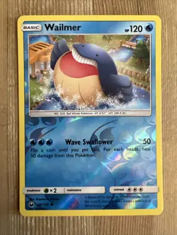 Pokemon TCG Wailmer Sun & Moon: Celestial Storm 39/168 Reverse Holo Common NM - Image 1