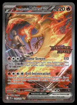 Team Rocket's Moltres ex 229/182 Destined Rivals Pokemon NM/M - Image 1