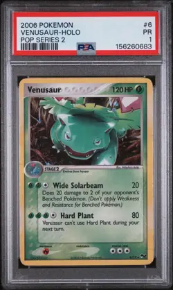 PSA 1 - Pokemon Venusaur 006/017 POP Series 2 Holo English - Image 1