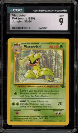 Pokemon Victreebel Jungle Unlimited NON Holo Rare #30 CGC 9 Mint - Image 1