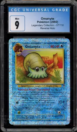 Pokemon Omanyte Legendary Coll. Reverse Holo #57 CGC 9 Mint - Image 1