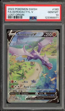 Pokemon Aerodactyl V Lost Origin Full Alt Art #180 PSA 10 Gem Mint - Image 1