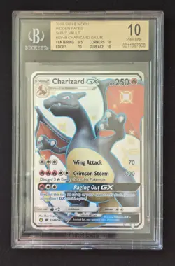 Pokemon Charizard GX Hidden Fates Full Art #SV49 BGS 10P - Image 1