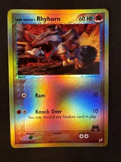Team Magma's Rhyhorn 68/95 Team Magma vs Team Aqua Reverse Holo Pokemon MJ - Image 1