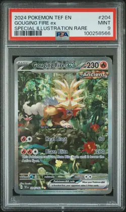 2024 POKEMON TEF EN-TEMPORAL FORCES #204 GOUGING FIRE EX PSA 9 - Image 1