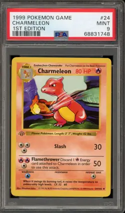 Pokemon Charmeleon Base Set Shadowless 1st Edition #24 PSA 9 Mint - Image 1