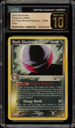 Pokemon Dark Electrode EX Team Rocket Returns #4 SCRATCHED SLAB CGC 10 Pristine - Image 1