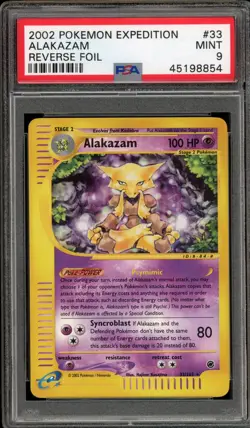 Pokemon Alakazam Expedition Reverse Holo Rare #33 PSA 9 Mint - Image 1