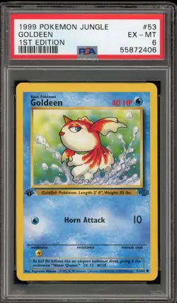Pokemon Goldeen Jungle 1st Edition #53 PSA 6 - Image 1