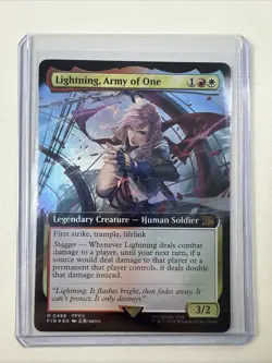 Magic Final Fantasy FOIL Lightning, Army of One Extended Art Borderless #498 NM - Image 1