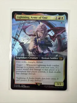 Magic Final Fantasy FOIL Lightning, Army of One Extended Art Borderless #498 NM - Image 2