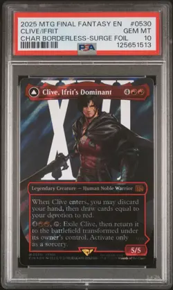 2025 MTG FF SURGE FOIL CLIVE, IFRIT'S DOMINANT/IFRIT, WARDEN OF INFERNO PSA 10 - Image 1