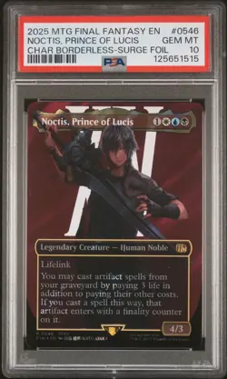 2025 MTG FINAL FANTASY SURGE FOIL #0546 NOCTIS, PRINCE OF LUCIS PSA 10 - Image 1
