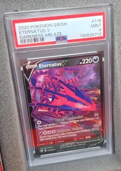 POKEMON CARD ETERNATUS V ULTRA RARE 116 DARKNESS ABLAZE #116 GRADED PSA 9 MINT - Image 3