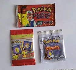 Scarce Vintage Pokemon Card Sticker Pack Topps 1999 Nintendo - Image 1