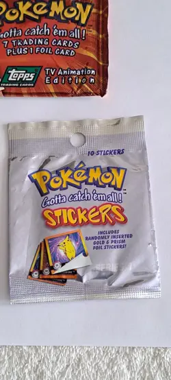 Scarce Vintage Pokemon Card Sticker Pack Topps 1999 Nintendo - Image 3
