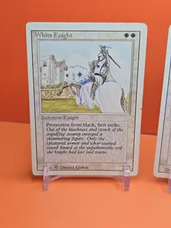 ⚪⚪⚪ (3) 1994 MAGIC The Gathering WHITE KNIGHT REVISED 3RD EDITION PLAYED ⚪⚪ - Image 2