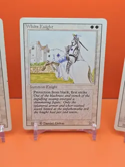 ⚪⚪⚪ (3) 1994 MAGIC The Gathering WHITE KNIGHT REVISED 3RD EDITION PLAYED ⚪⚪ - Image 3