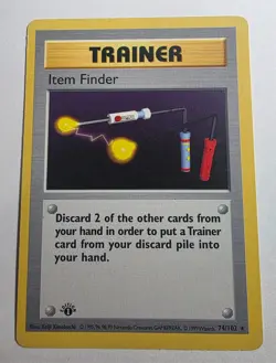 1999 POKEMON 1ST EDITION 1 BASE SET SHADOWLESS TRAINER CARD ITEM FINDER 74/102 - Image 1