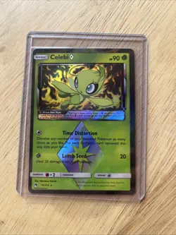 Pokemon Celebi Prism Star Prism Rare Holo 19/214 SM Lost Thunder 90 HP Card - Image 1