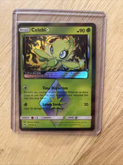 Pokemon Celebi Prism Star Prism Rare Holo 19/214 SM Lost Thunder 90 HP Card - Image 2