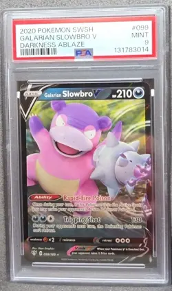 POKEMON CARD SLOWBRO V ULTRA RARE 99 DARKNESS ABLAZE #99 GRADED PSA 9 MINT - Image 1