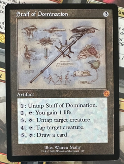 MTG Staff of Domination - Brothers' War - Retro Schematic Mythic Artifact - Image 1