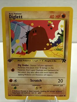Diglett First Edition 52/82 Pokemon Card 2000 Team Rocket - Image 1