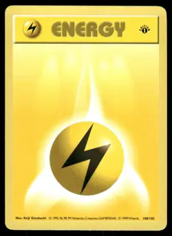 Pokemon Cards Lightning Energy 100/102 1st Edition Shadowless Common NM *2 - Image 1