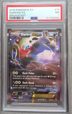 POKEMON CARD DARKRAI EX 74 XY BREAKPOINT #74 VINTAGE GRADED PSA 7 - Image 1