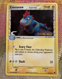 Pokemon TCG Dragon Frontiers Croconaw Card #27/101 2006 Holo - Image 1