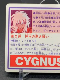 Hyoga Cygnus Knights of the Zodiac Card Saint Seiya Bandai 1988 Japanese - Image 5