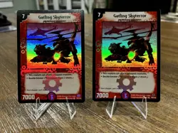 2x 2004 Duel Masters Trading Card GATLING SKYTERROR #79/110 Holo Foil - Image 1