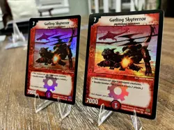 2x 2004 Duel Masters Trading Card GATLING SKYTERROR #79/110 Holo Foil - Image 3