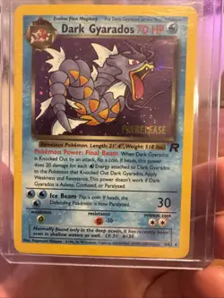 Dark Gyarados Prerelease 08/82 SWIRL WOTC Promo Holo Rare Pokemon Card 1999 - Image 1
