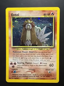 Vintage Pokemon Entei Neo Revelation Holo Rare 6/64 WOTC TCG Card English - Image 1