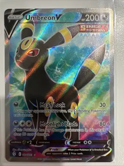 Pokemon TCG Evolving Skies Umbreon v Full Art Ultra Rare Holo Card 188/203 - Image 1