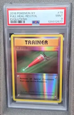 POKEMON CARD FULL HEAL REVERSE HOLO 78 EVOLUTIONS #78 VINTAGE GRADED PSA 9 MINT - Image 2