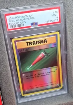 POKEMON CARD FULL HEAL REVERSE HOLO 78 EVOLUTIONS #78 VINTAGE GRADED PSA 9 MINT - Image 3
