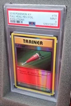 POKEMON CARD FULL HEAL REVERSE HOLO 78 EVOLUTIONS #78 VINTAGE GRADED PSA 9 MINT - Image 4