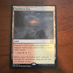 Wizards Sundown Pass Rare Land Innistrad Crimson Vow Red White MTG 266/277 2021 - Image 1