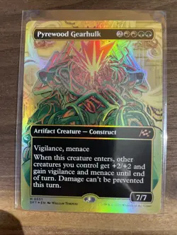Pyrewood Gearhulk (Borderless) (First-Place Foil) [Aetherdrift] Magic MTG - Image 1