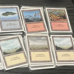 MTG Revised Edition Lot Of 100+ basic lands 1994 - Image 4