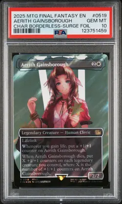 2025 MAGIC: THE GATHERING FINAL FANTASY SURGE FOIL AERITH GAINSBOROUGH PSA 10 - Image 1