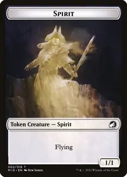 Wolf - Spirit Double Sided Token [Midnight Hunt] MTG - Image 2